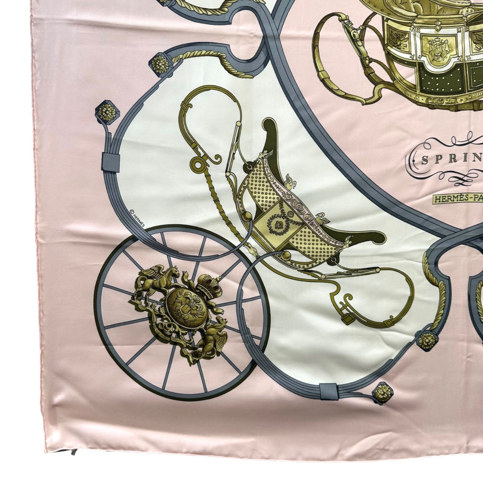 【大特価】エルメス スプリングス スカーフ カレ90 HERMES Vintage Silk Scarf Carre 90 SPRINGS エルメス シルク