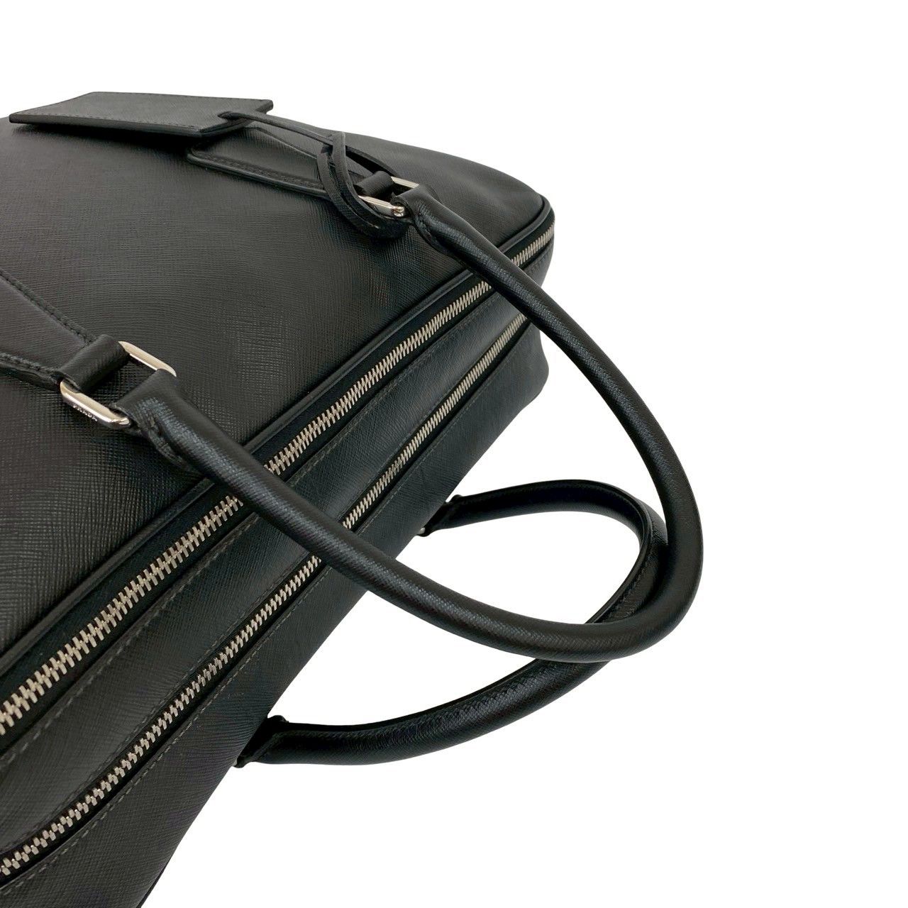 【極美品】PRADA サフィアーノレザー ブリーフケース バイカラー三角ロゴ 極美品】PRADA サフィアーノレザー ブリーフケース バイカラー三角ロゴ