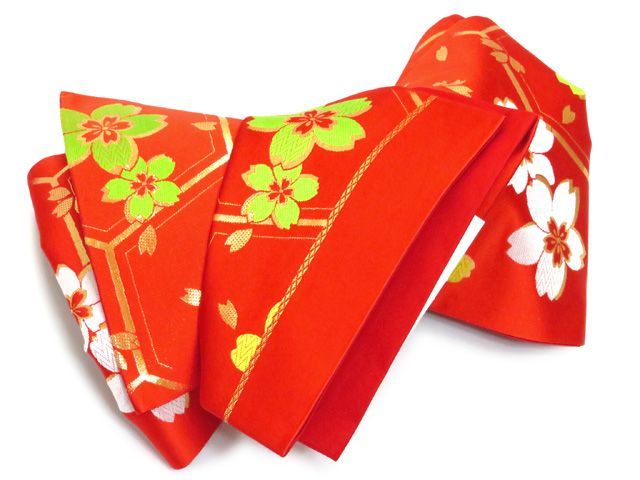 赤 亀甲に桜