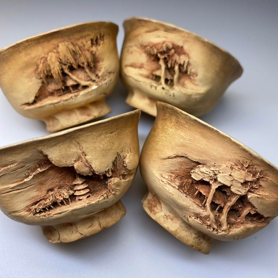 時代 二六焼 極上彫煎茶器セット 木箱付 東Y6-0813☆2Fチヒサコ - メルカリ