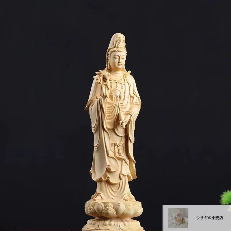 仏教美術 阿弥陀如来 観音菩薩 大勢至菩薩像 三尊立像 ツゲ 木彫