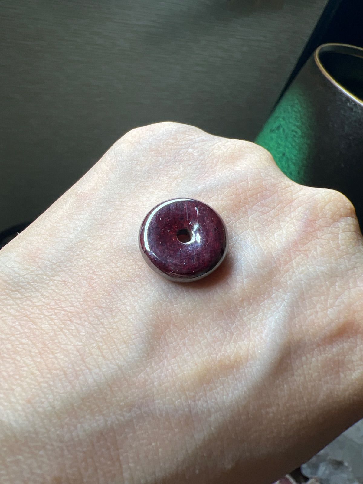 5個セット 天然原鉱朱砂、辰砂、シナバー平安玉璧パーツ 5個セット 天然原鉱朱砂、辰砂、シナバー平安玉璧パーツ 5個セット