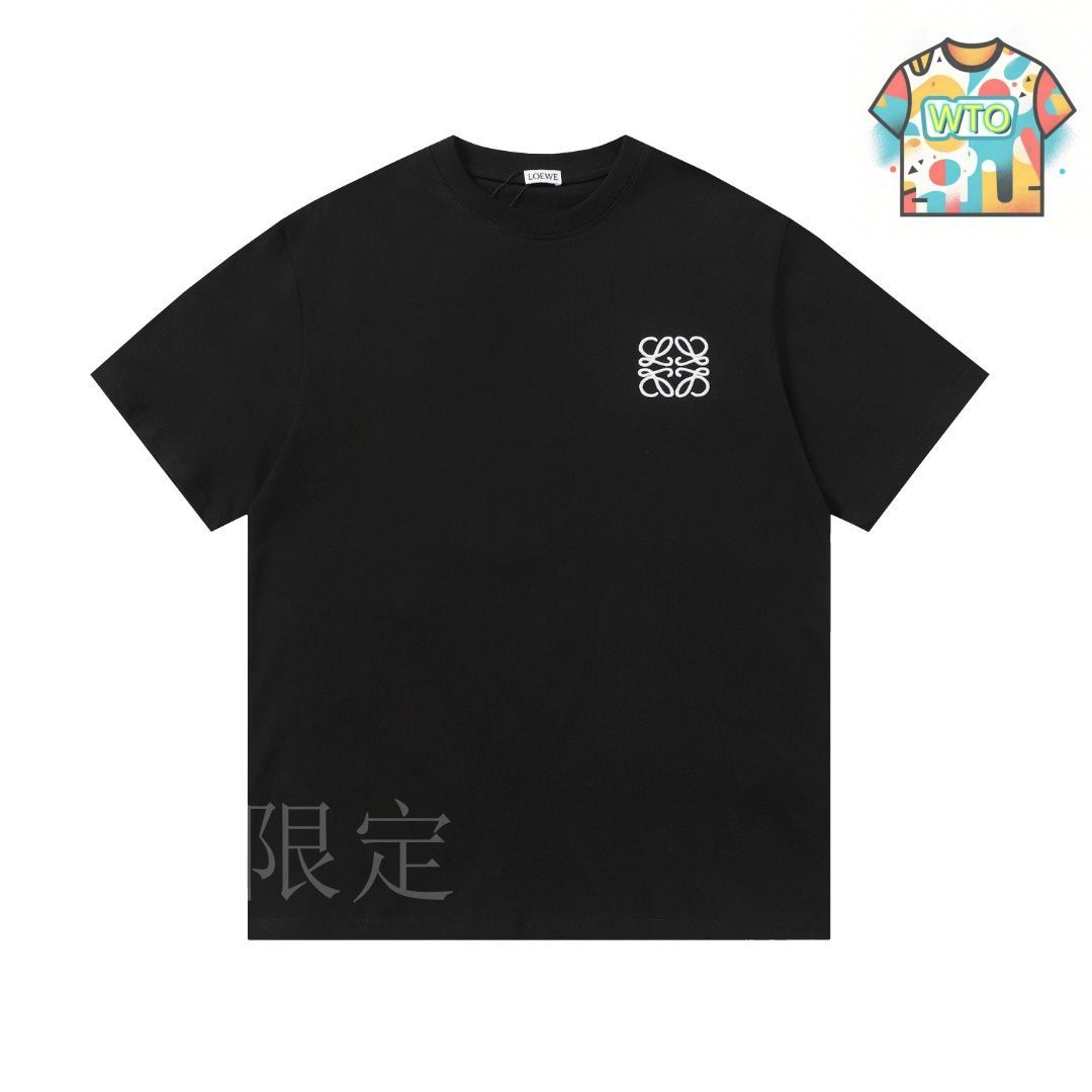 送料関税込み LOEWE ロゴ刺繍入り Tシャツ ブラック LOEWE ロゴ刺繍 ブラック Tシャツ