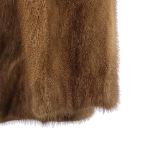 サガミンク 長袖 ミンクファー 毛皮コート 15 ブラウン SAGA MINK