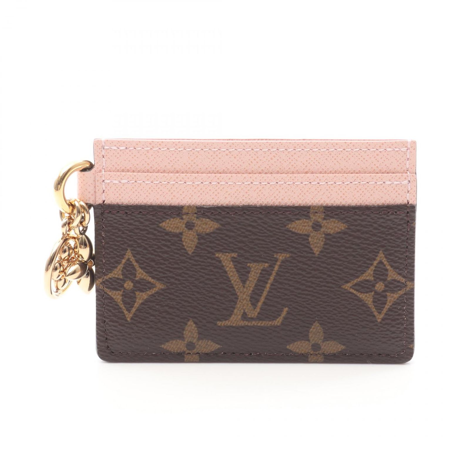 ルイ ヴィトン LOUIS VUITTON カードケース ポルトカルト LVチャーム モノグラム M82739 PVCコーティングキャンバス レザー ポルト カルト LV チャーム レディース Used A