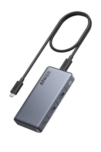 Anker 343 USB C ハブ 7 in 1 Dual 4 K HDMI 100 W PD対応 2画面出力 約50 cm 着脱式ケーブル 5 Gbps 高速データ転送 Aポート搭載