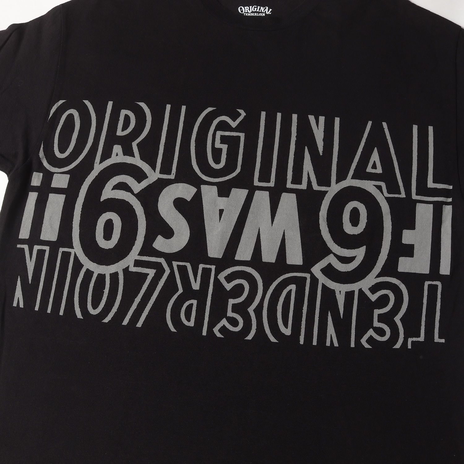 TENDERLOIN テンダーロイン 22SS ﾌﾞﾗｯｸ×ﾎﾜｲﾄ ｺｯﾄﾝ ﾌﾛﾝﾄﾛｺﾞ Tee L/S OE 