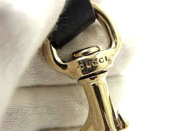 ■極美品■ GUCCI グッチ レザー バッグ用 ショルダーストラップ 斜め掛け 肩掛け レディース ブラック系 FG0624