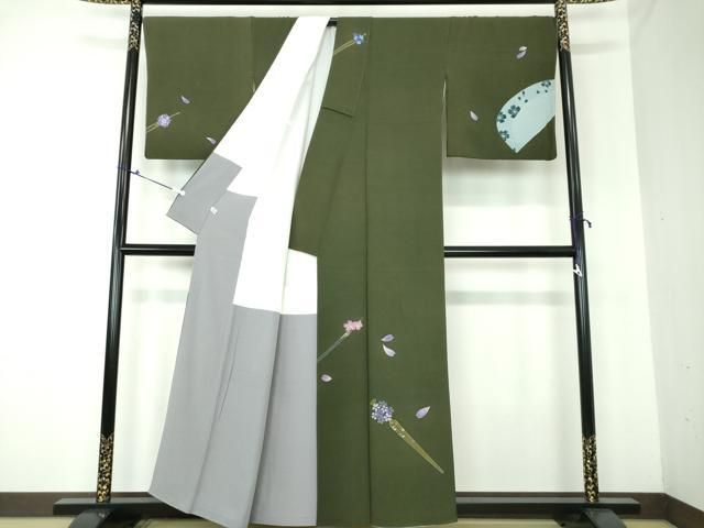 平和屋着物○訪問着 刺繍 花簪 舞桜 銀糸 ほていや扱い 正絹 逸品  