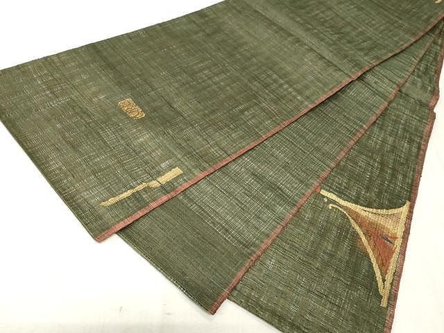 平和屋着物▽西陣 老舗 渡文謹製 手織 スリーシーズン 春夏秋 太鼓柄