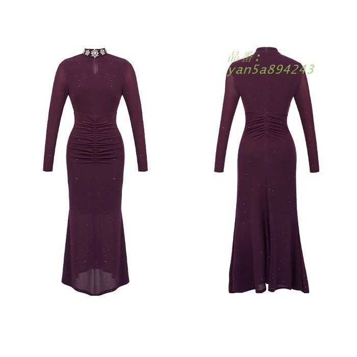 長袖ロングドレスワンピース