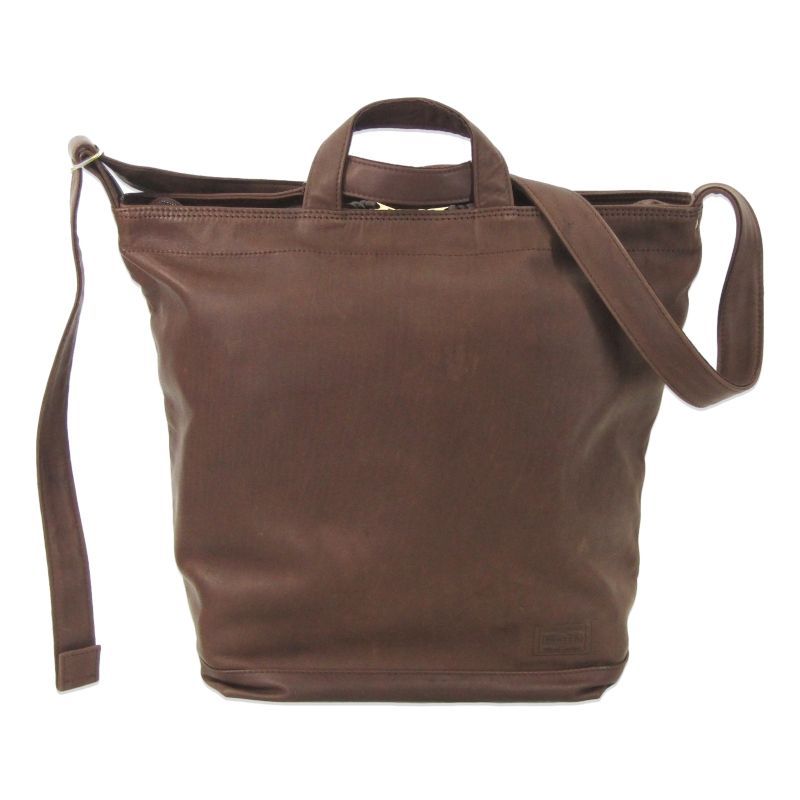 美品 PORTER ポーター ショルダーバッグ 198-01308 FRANK フランク 2WAY SHOULDER BAG S 馬革 ブラウン  40010213