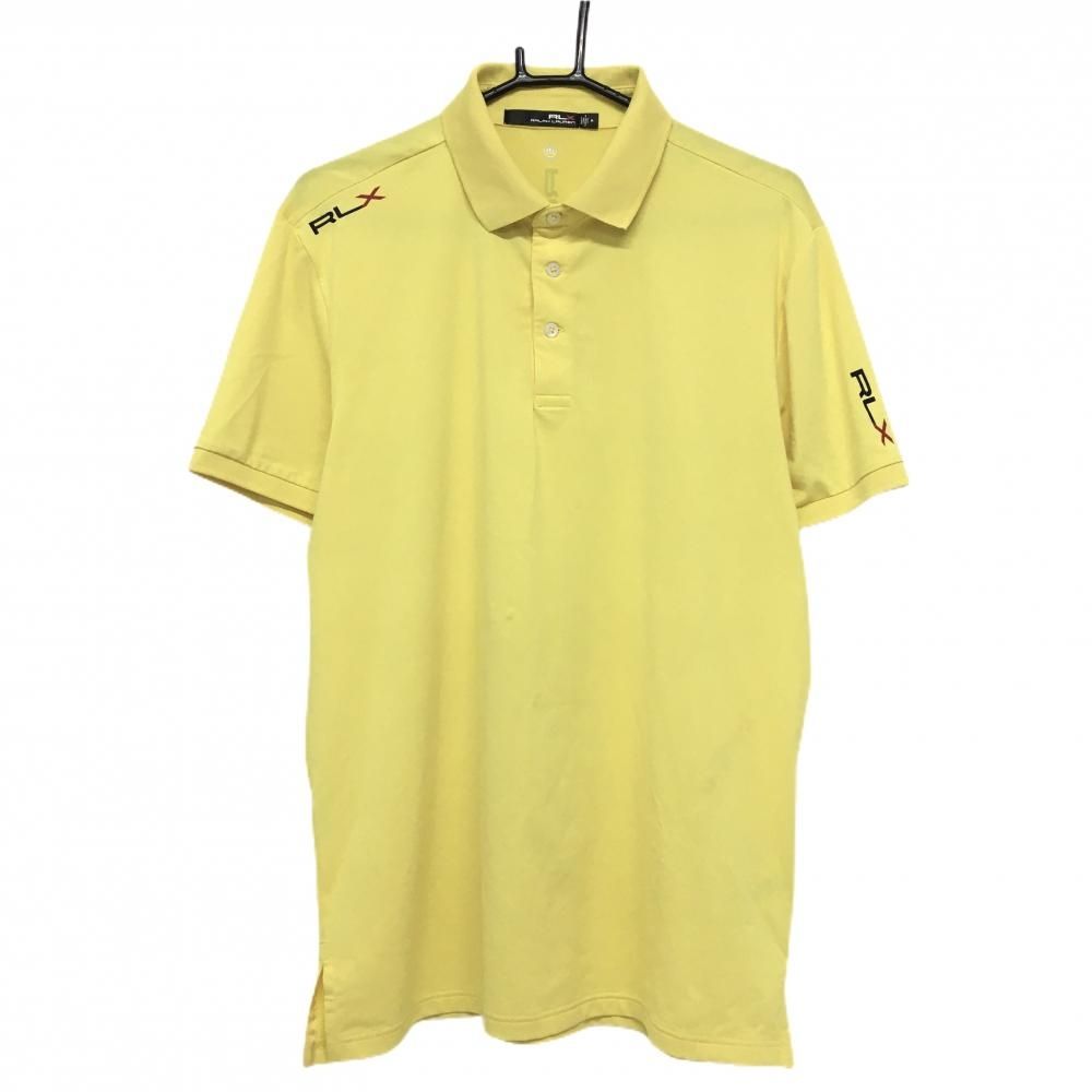 RLXラルフローレン 半袖ポロシャツ イエロー ストレッチ ロゴプリント メンズ M ゴルフウェア Ralph Lauren