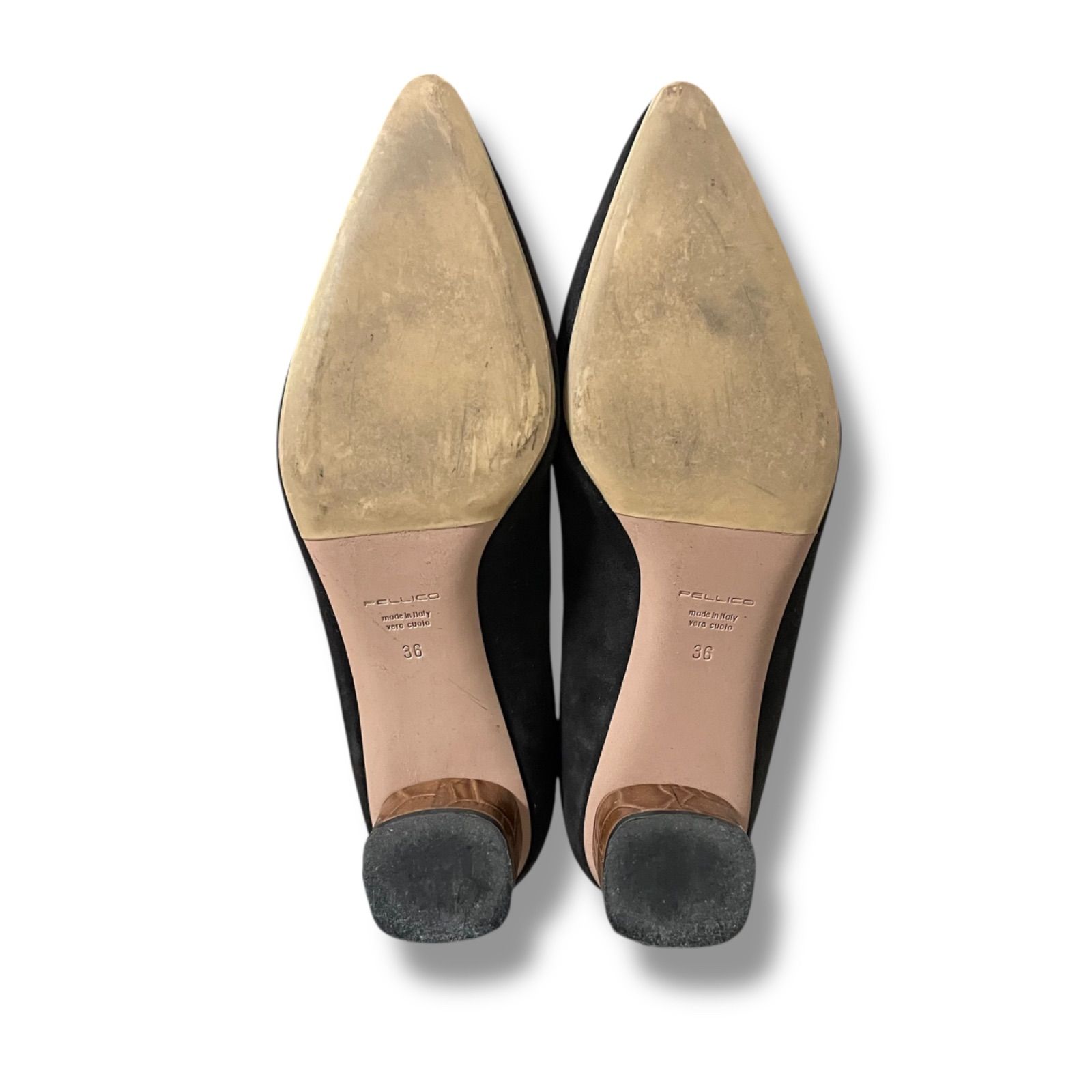 PELLICO ペリーコ ブラック パンプス ポインテッドトゥ エナメル 本革