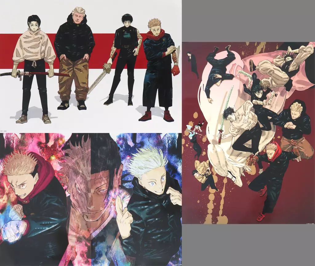 中古】ポスター B2リッチポスター3枚セット 集合 「呪術廻戦