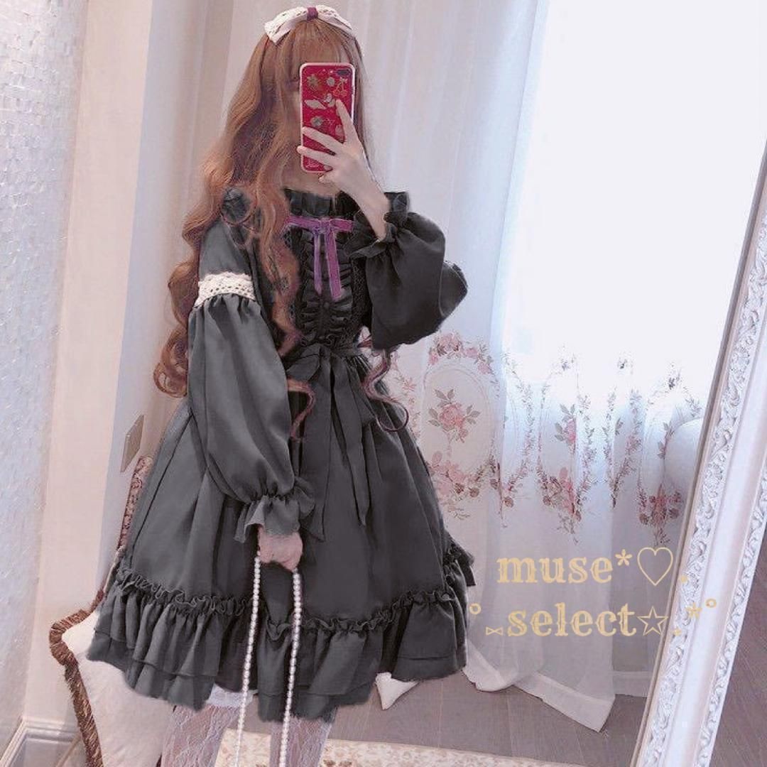 高価値セリー 裾ライン花柄ノースリーブワンピース/リズリサ/ロリィタ/アン ワンピース