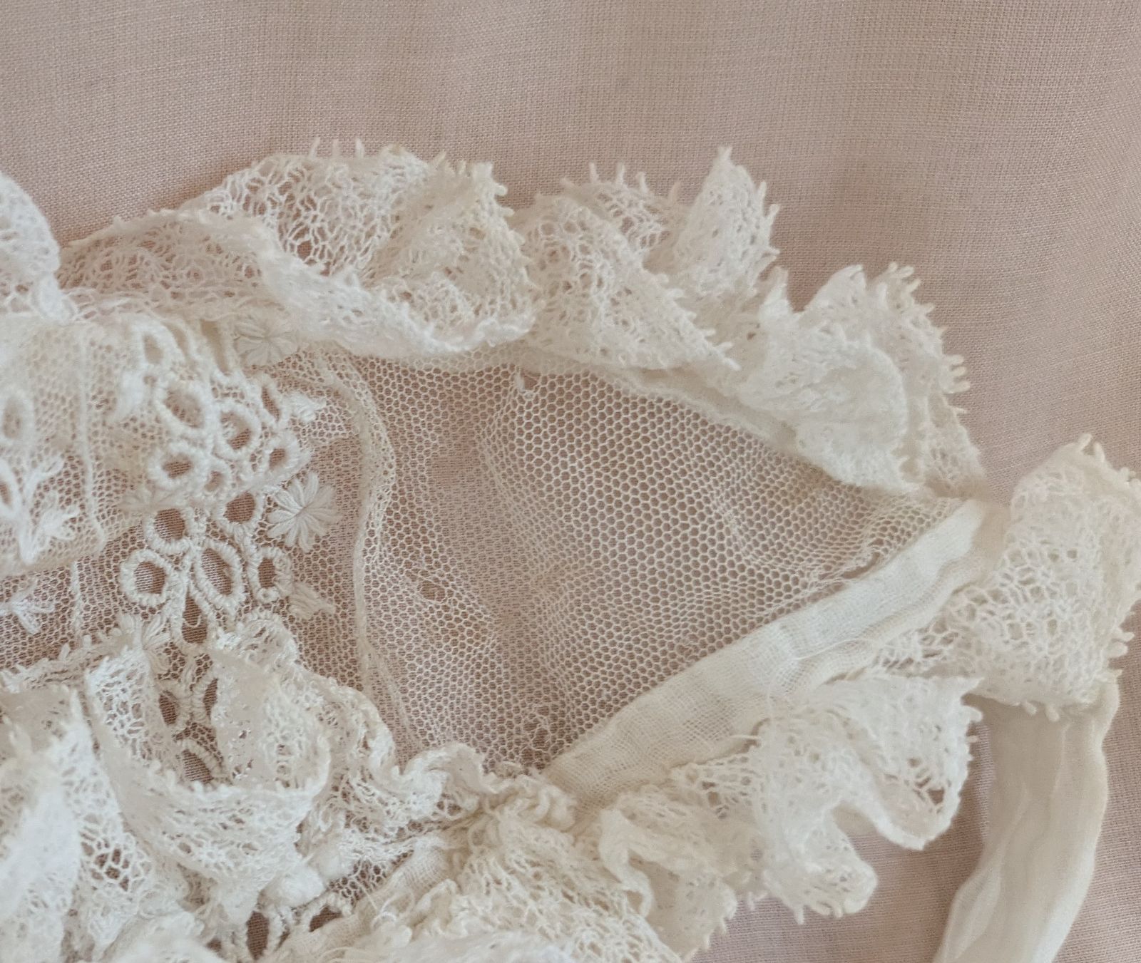 ベビーボネ アンティーク フランス ボンネット ドールボネ