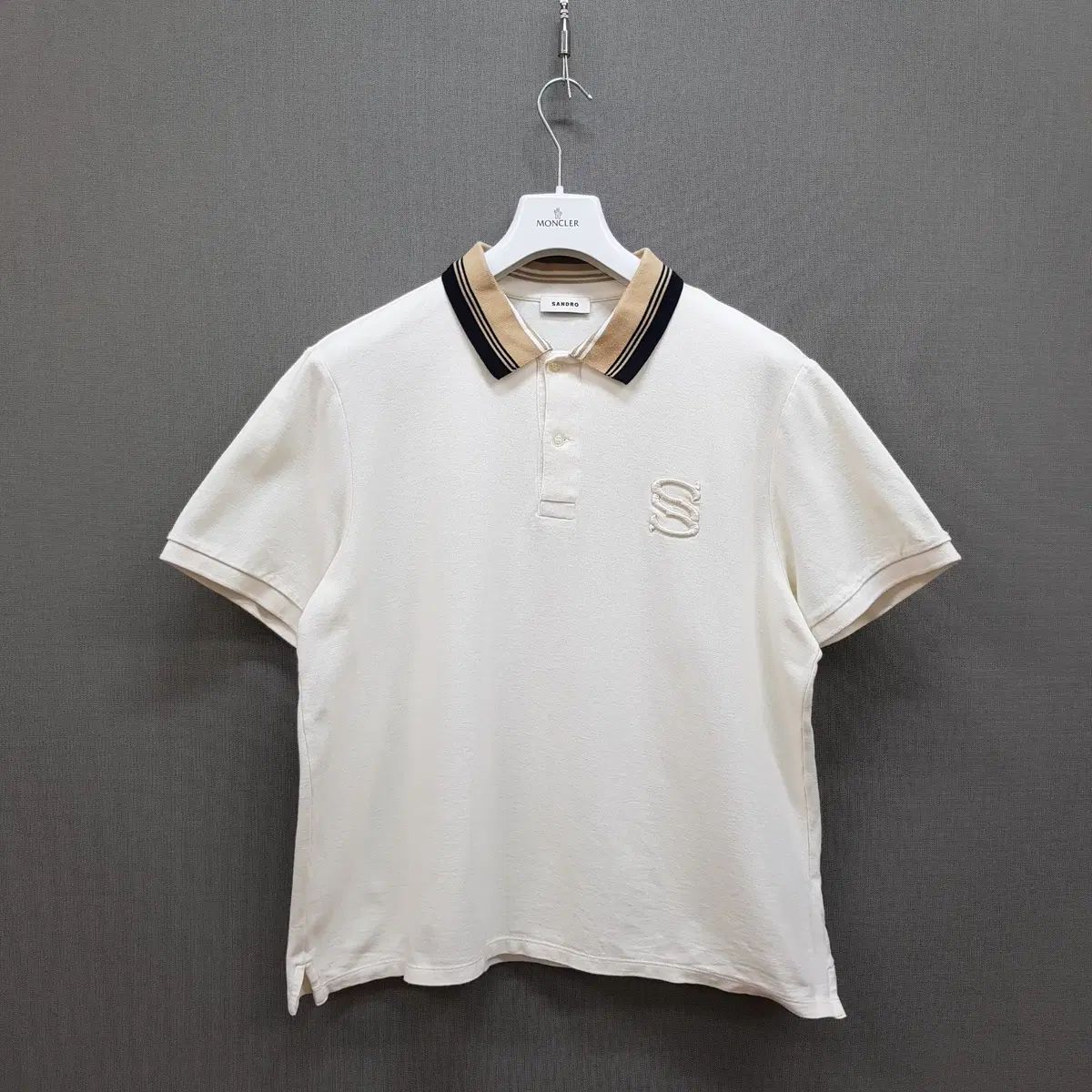 SANDRO(サンドロ) メンズ 刺繍ロゴ Tシャツ XL サイズ