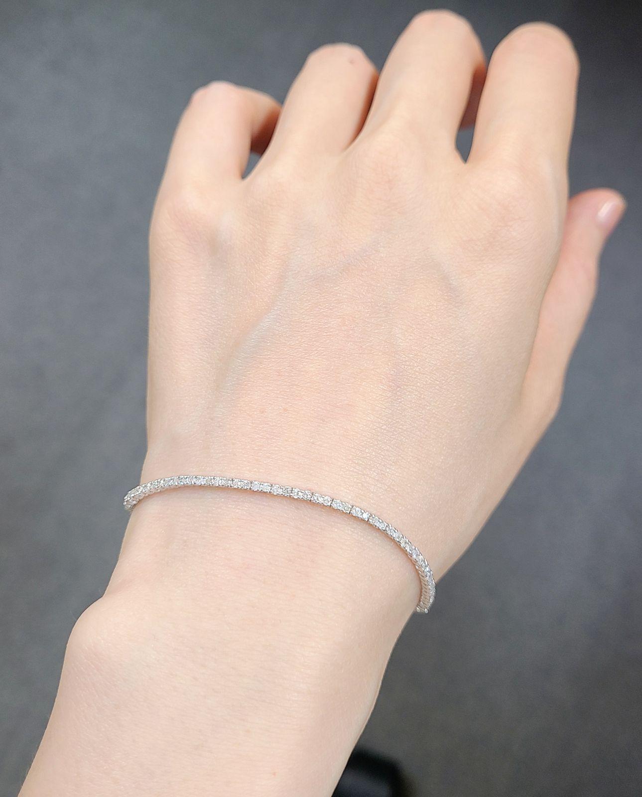 光が走る！1ct ダイヤモンド K18 YG テニスブレスレット 鑑別書付 無色高品質！1ct ダイヤモンド K18 WG テニスブレスレット 鑑別