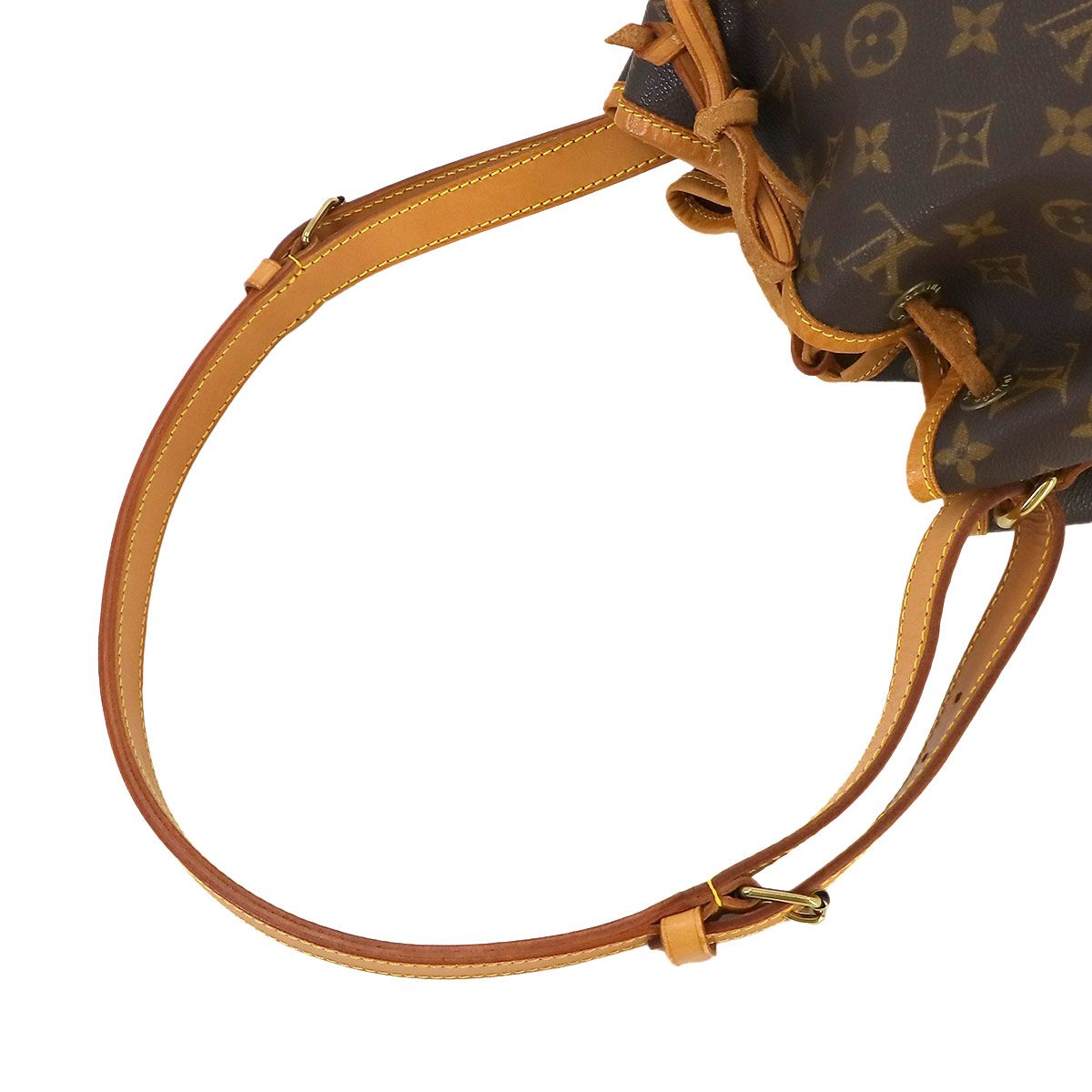 ルイ ヴィトン LOUIS VUITTON モノグラム プチ ノエ 巾着 ショルダー バッグ ブラウン M42226 ゴールド 金具 Petit  Noe 90236685