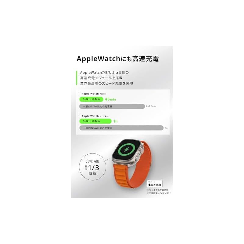 Belkin 3 in 1 MagSafe充電器 最大15W高速充電 ワイヤレス充電器 MagSafe公式認証 iPhone 15 14 13 12 Apple Watch 8 7 Ultra 高速充電対応 AirPodsワイヤレス充電対応 ホ 0 CHRISTIANNAURATH_COM_BR