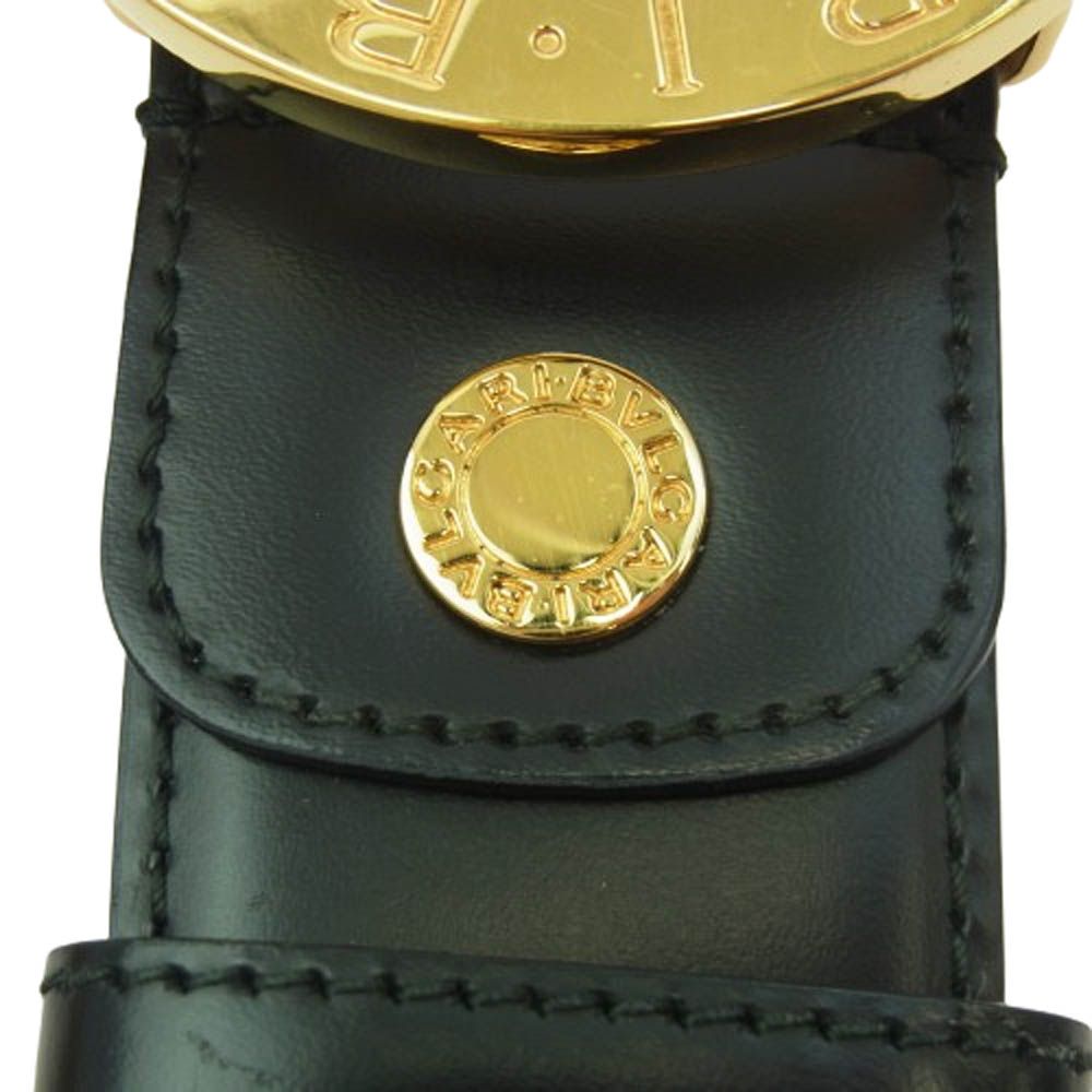 BVLGARI ブルガリ 26107 ラウンドロゴ ロゴバックル レザー ベルト  