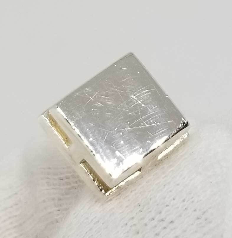 エルメス カフス スクエア シルバー製 Hロゴ カフリンクス カフス