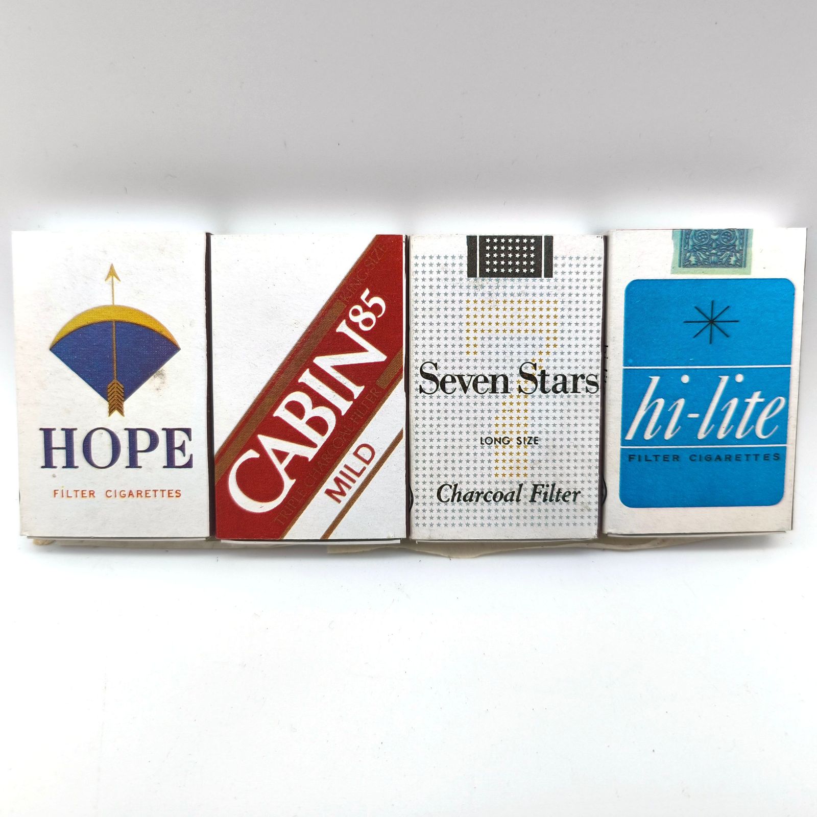 昭和レトロ・マッチ箱・4箱セット・タバコ柄・No.250523-04・梱包