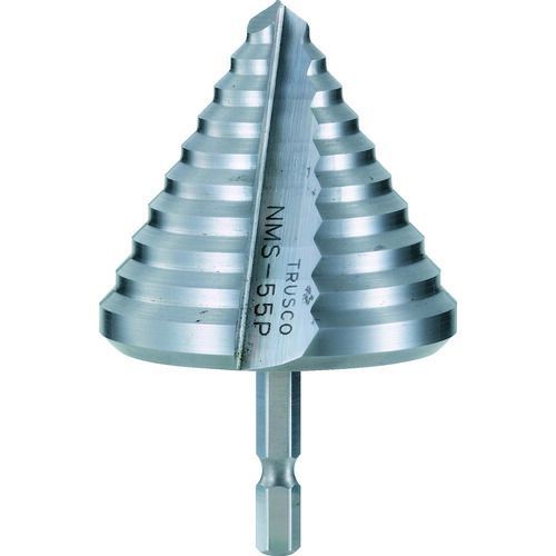 ＴＲＵＳＣＯ 六角軸樹脂用ステップドリル ２枚刃 ４５〜５５ｍｍ