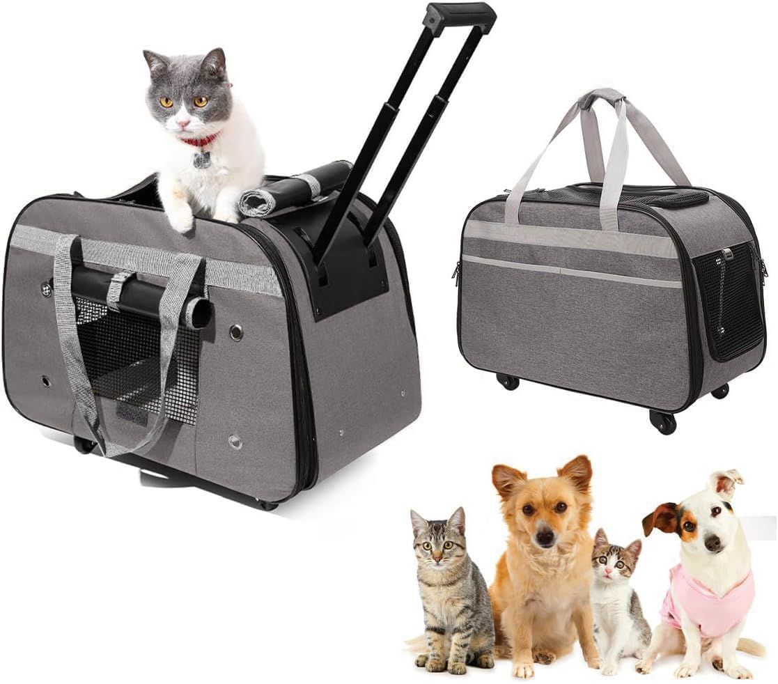 HOVONO 猫 2 匹 キャリー リュック キャスター付き 小型 犬 キャリー