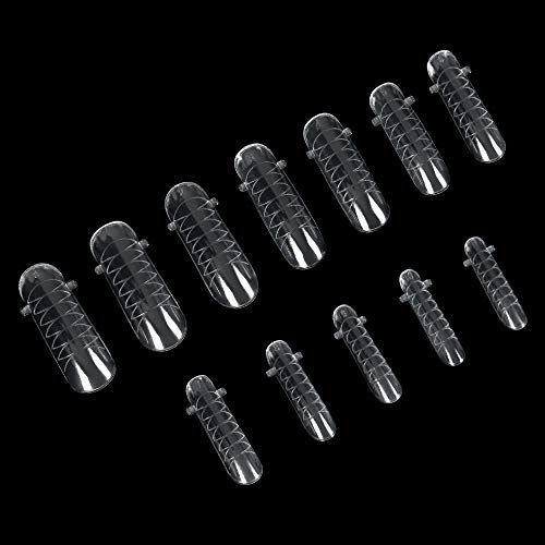 サイズ2 KADS ネイルチップ 12サイズ10PCS デュアルネイルフォーム UVジェルアクリルネイルアート 無地 透明 サイズ2