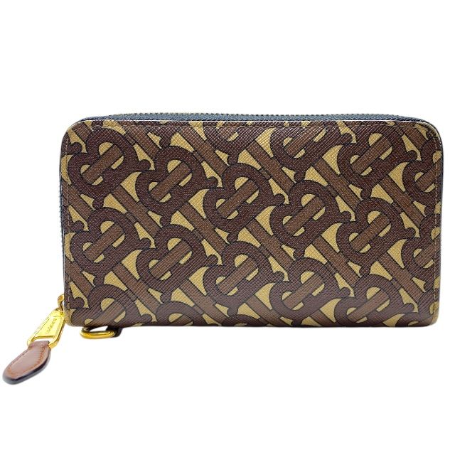 バーバリー 8022947 長財布 財布 ラウンドファスナー ロングウォレット レザー TB ロゴ BRIDLE BROWN キャンバス ブラウン BURBERRY