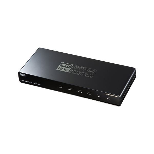 サンワサプライ 4K 60Hz HDR対応HDMI分配器 4分配 VGA-HDRSP4