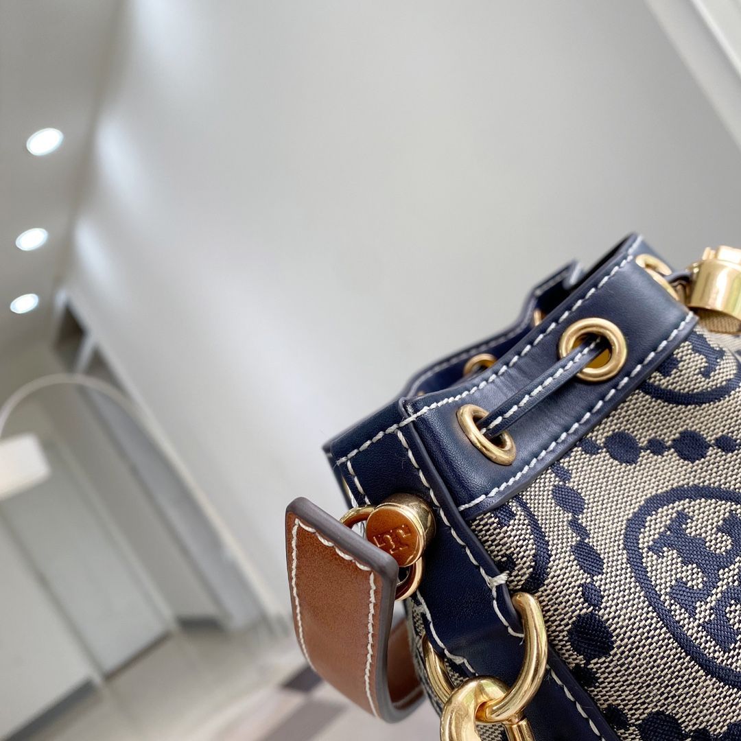 TORY BURCH トリーバーチ Tモノグラム ジャカード バケットバッグ 