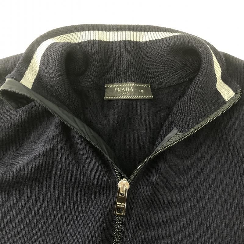 【中古】PRADA ドライバーズニット カーディガン 48 ネイビー プラダ[10]