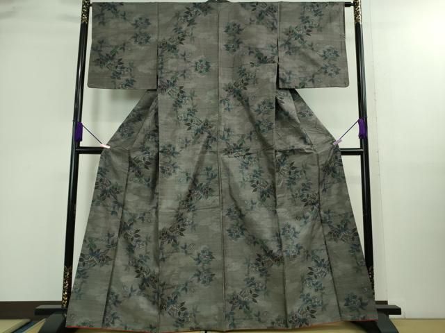 平和屋着物 上 本場大島紬 9マルキ 枝花文 やまと誂製 DZAB0115kh5