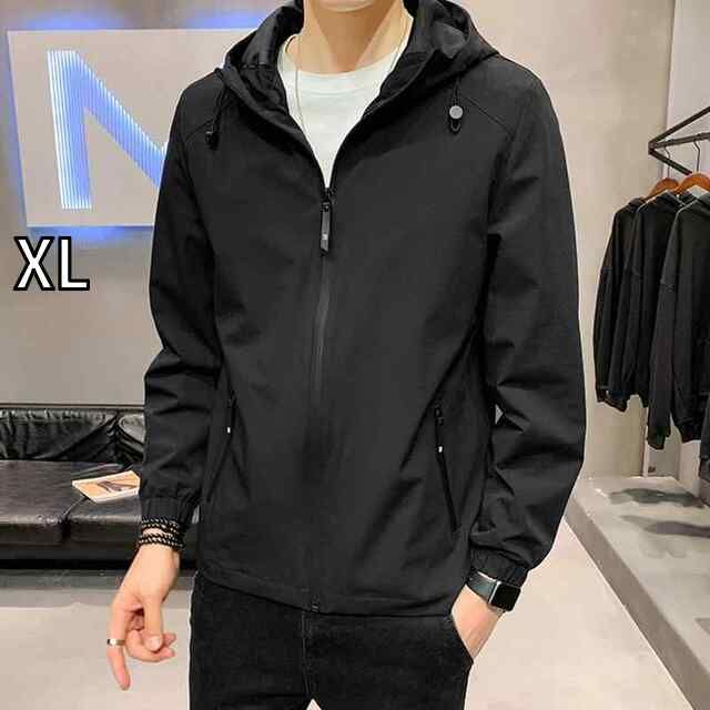 XL メンズ 服 シンプル ファッション オシャレ 大人 かっこいい 大きいサイズ ストリート 紳士服 フード 防風 ジャケット カジュアル シンプル