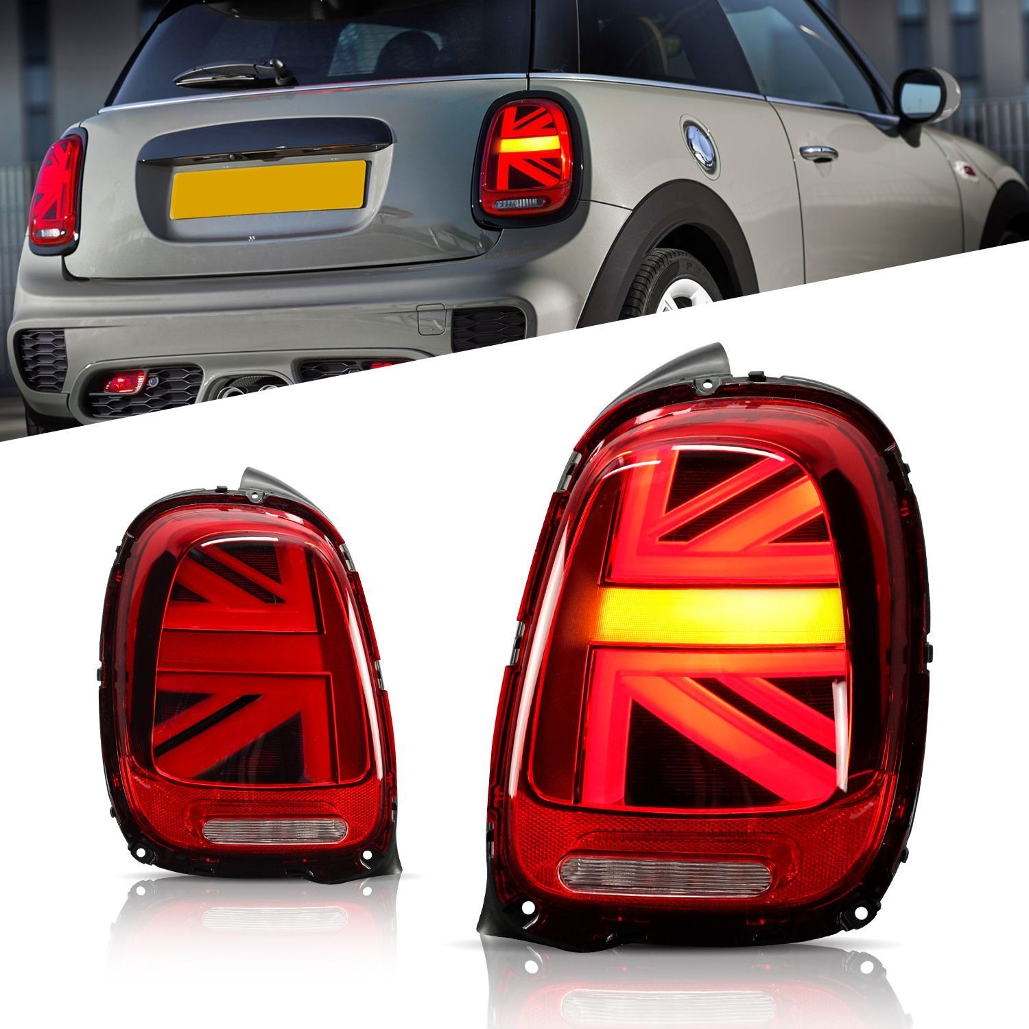 14-17 BMW MINI F56 F57 F58 F59 LEDテールランプ 赤クールデザイン ABS PC素材