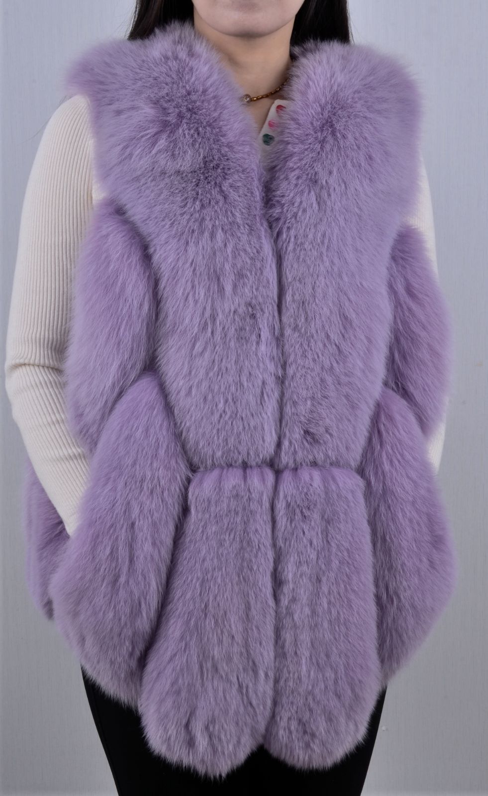 新品限定★最高級↑フォックス ベスト★毛皮リアルファー/人気オシャレ流行 新品限定☆最高級↑フォックス ベスト☆毛皮リアルファー/人気オシャレ