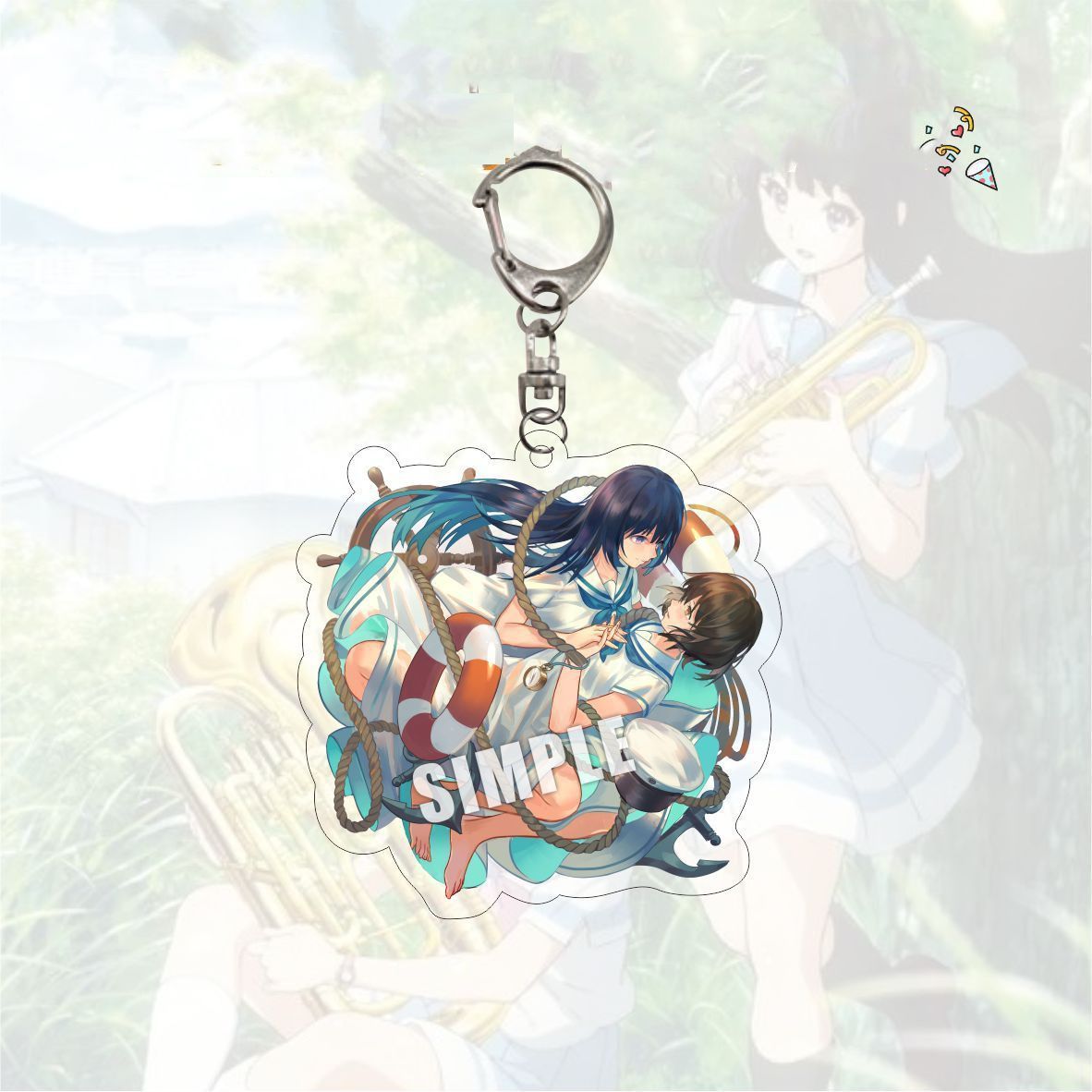 ☆希少☆　響けユーフォニアムアクリルキーホルダー・缶バッジセット　４点セット売り 非公式】【響け！ユーフォニアム】高坂麗奈 サンドイッチ