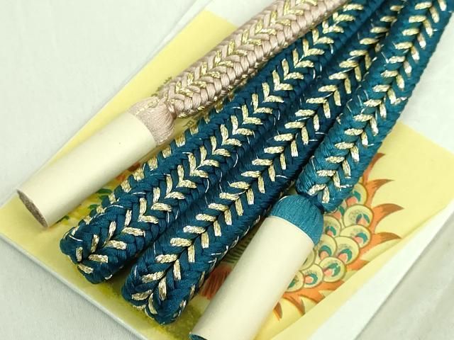 平和屋本店□極上 有職組紐道明 帯締め 冠組 波の緒 金糸 宮内庁御用