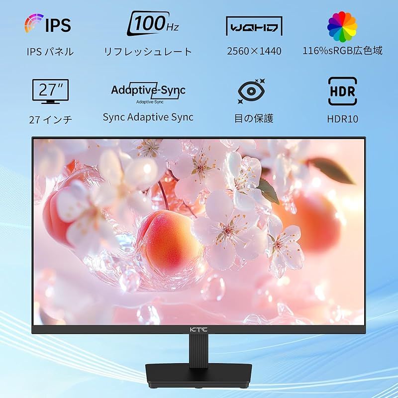 KTC 27インチ モニター WQHD(2560×1440) 100Hz IPSパネル ブルーライト