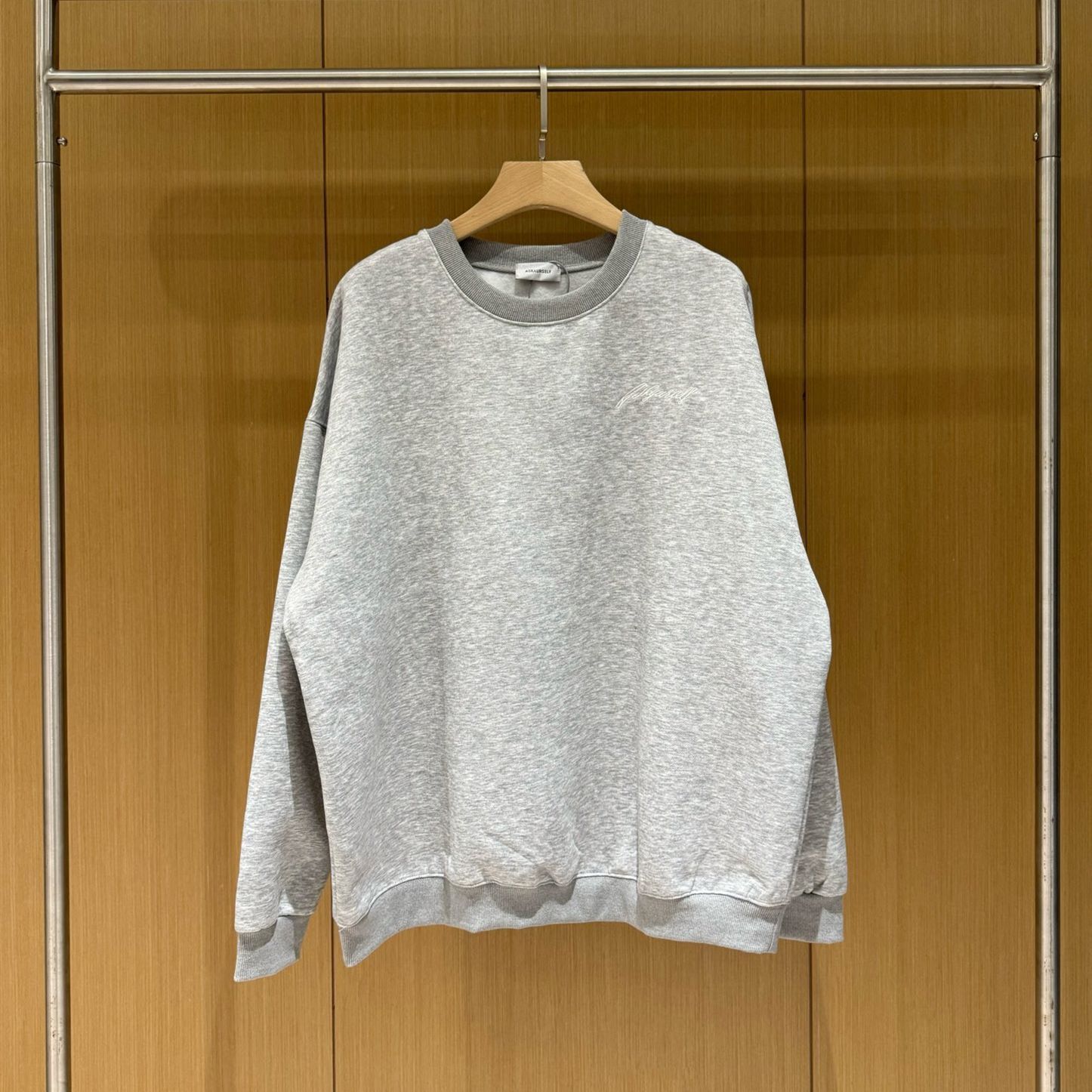 [ASKYURSELF] クルーネックスウェット ASKYURSELF アスクユアセルフ ニット FOOTBALL KNIT JERSEY LS