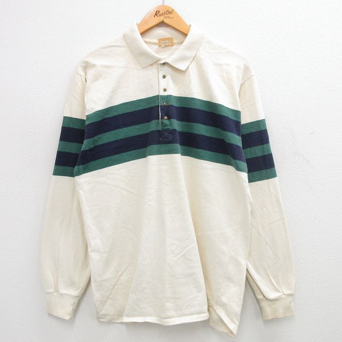 M/古着 エルエルビーン LLBEAN 長袖 ブランド ラガー シャツ メンズ 80s コットン 生成 24jun05 中古 トップス