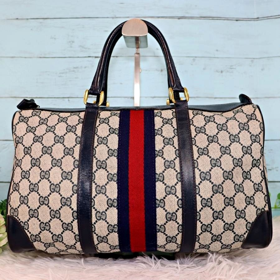 GUCCI オールドグッチ ボストンバッグ シェリーライン GGスプリーム