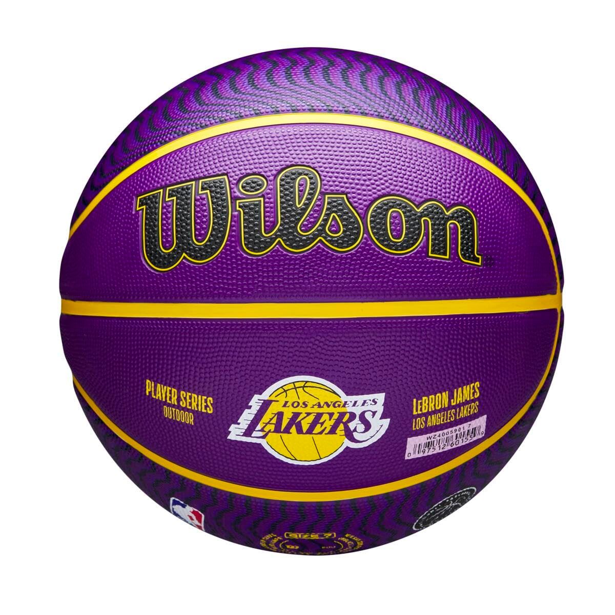 【豊富な，高品質】 WILSON バスケットボール NBA PLAYER ICON OUTDOOR LEBRON (7号球 プレイヤー アイコン アウトドア レブロン) メンズ WZ4005901XB7 7号/ 直径約24.5cm YELLOW/PURPLE ゴール