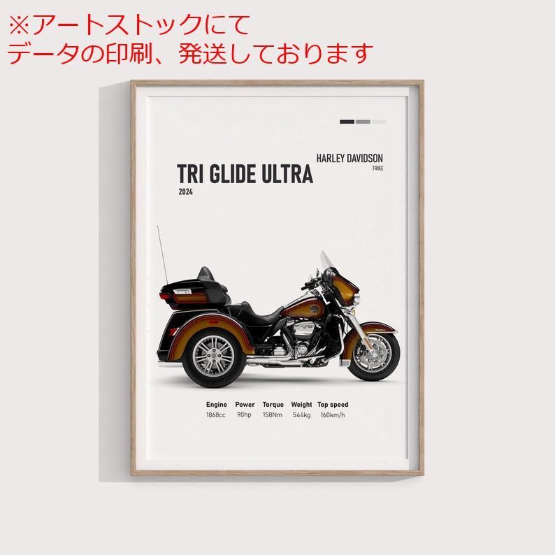 mz ポスター A1 サイズ (~A4まで対応可) ハーレーダビッドソン タバコフェード トライグライド ウルトラ 2024 ポスター プレミアムトライクアート 高品質の壁装飾 ライダーへのギフト