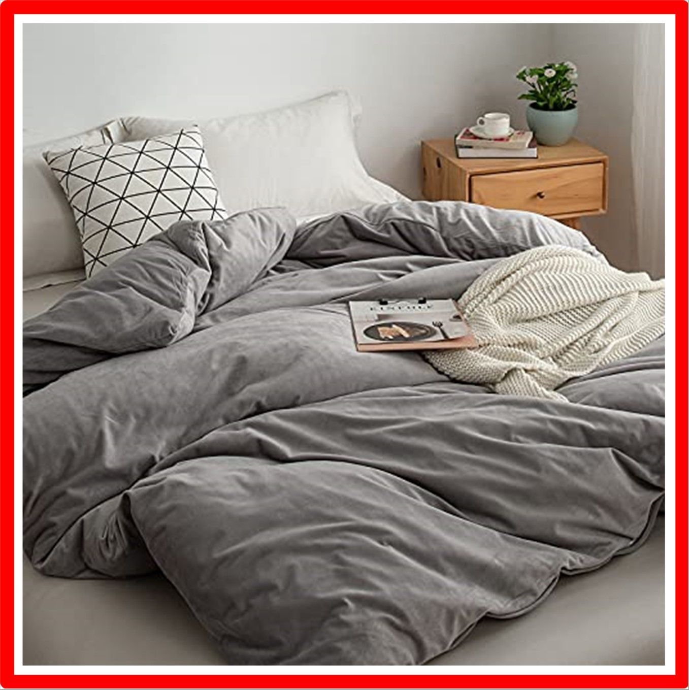 【匿名配送】グレー_シングル 【Bedchoice 冬用 掛け布団カバー シングル 毛布 ブランケット 布団カバー 冬用 暖かい マイクロファイバー ふんわり肌