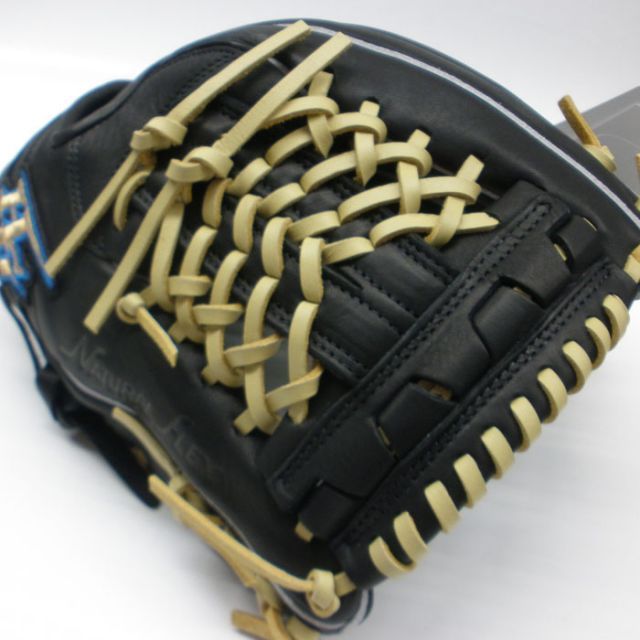 野球グローブ 黒と黄色 レザー製 ミズノ グローブ MIZUNO 1AJGH22400 ブラック 黒 オレンジ
