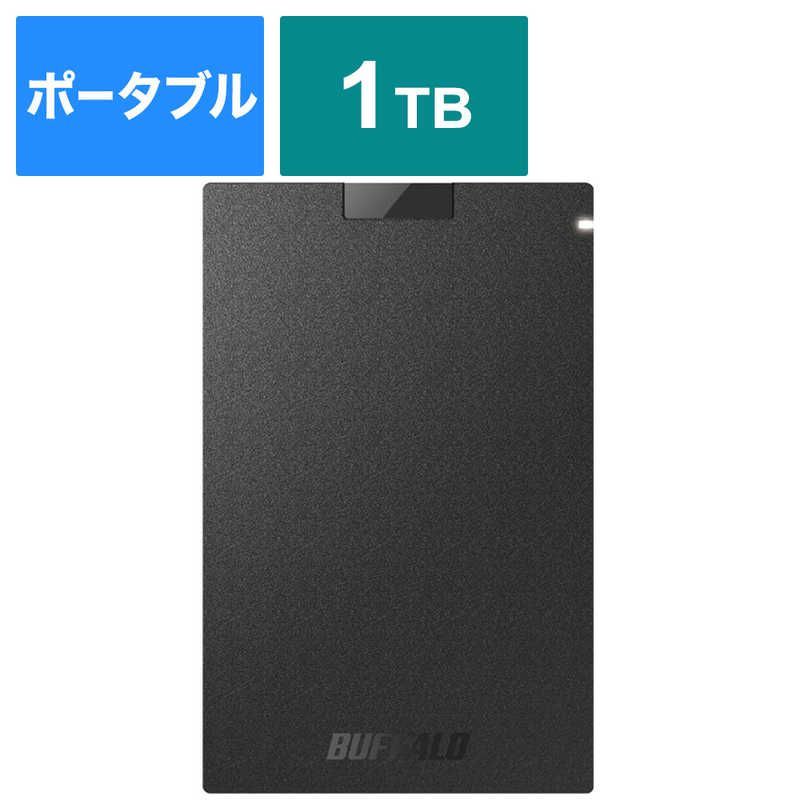 未開梱 BUFFALO 外付けSSD USB-A接続 ブラック ポータブル型 |1TB SSD-PG1.0U3-BC
